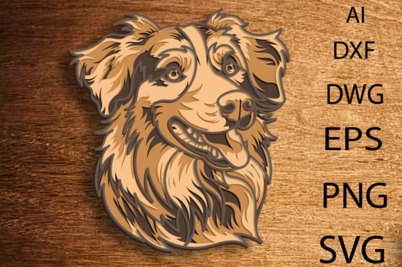 Australian Shepherd Dog 3D SVG Shapes