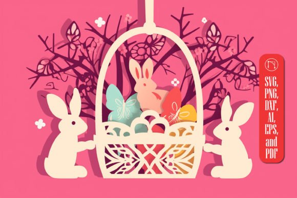 Butterfly Easter Basket Tags SVG Cut File
