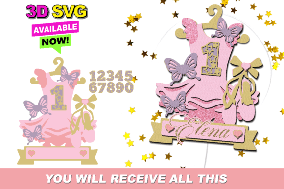 Cake Topper SVG: 3D SVG Shapes for Digital Selling