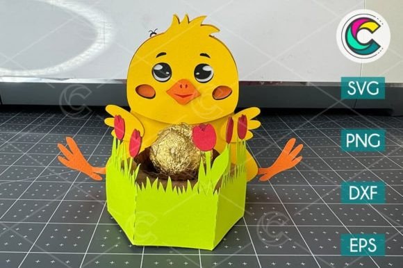 Chick Egg Candy Holder SVG Template