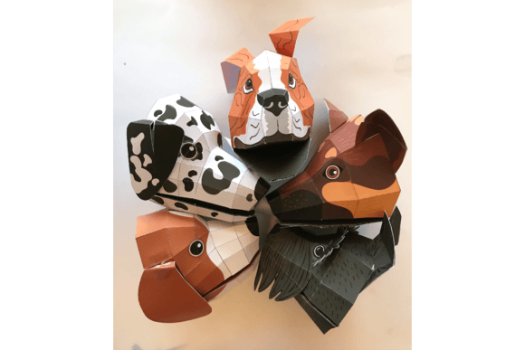 Dog Puppets 3D SVG for Crafting