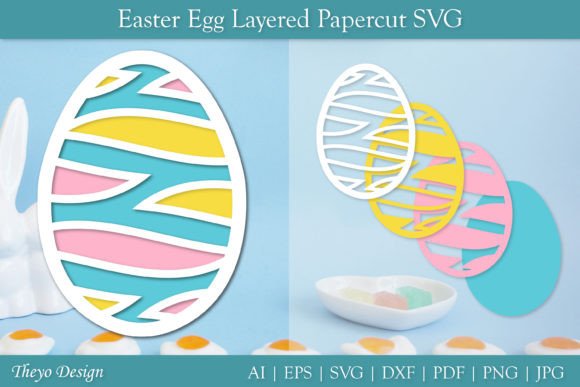 Easter Egg Layered Papercut SVG