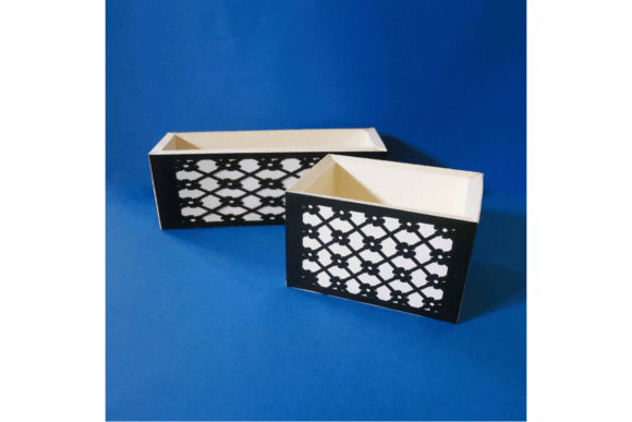 Elegant Lattice Planter Boxes 3D SVG Pots And Vases