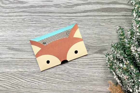 Fox Face Gift Card Holder SVG 3D Shapes