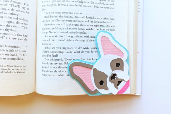 French Bulldog Face Corner Bookmark SVG