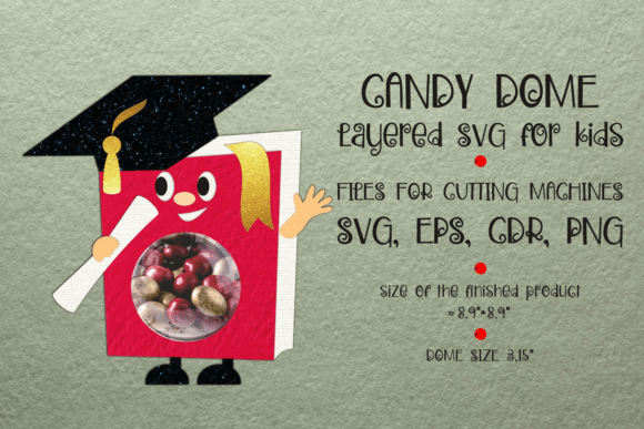 Funny Book Graduation Candy Dome 3D SVG