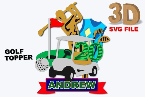 GOLF TOPPER 3D SVG Numbers Included