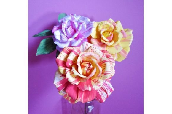 Hybrid Tea Rose 3D SVG Paper Flowers