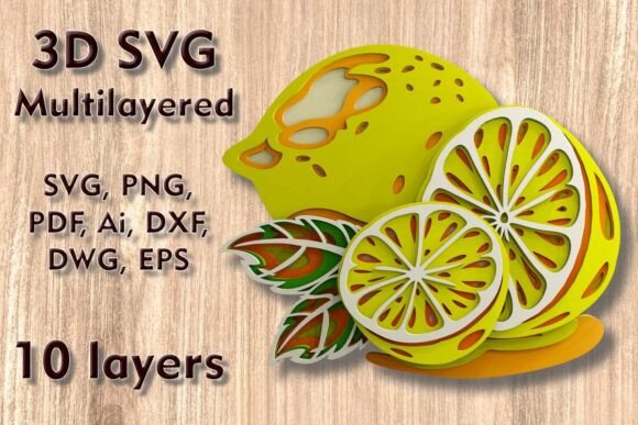 Lemons 3d SVG Multilayer Laser Files