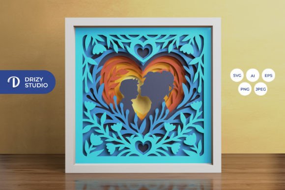 Mom and Baby Boy 3D Shadow Box