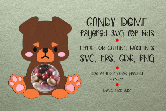 Rottweiler Dog Candy Dome Template 3D SVG