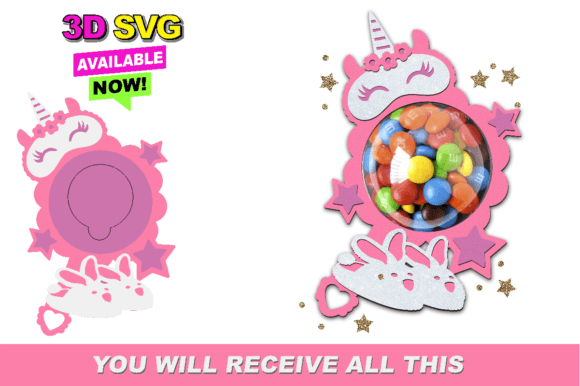 Slumber Party Candy Holder 3D SVG for Birthdays