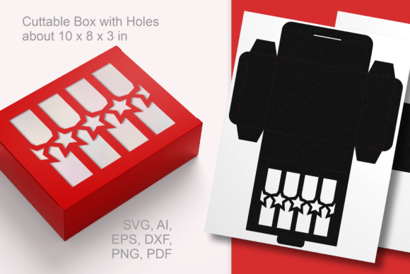 Stars N Stripes Rectangular Box Template 3D SVG Gift Boxes