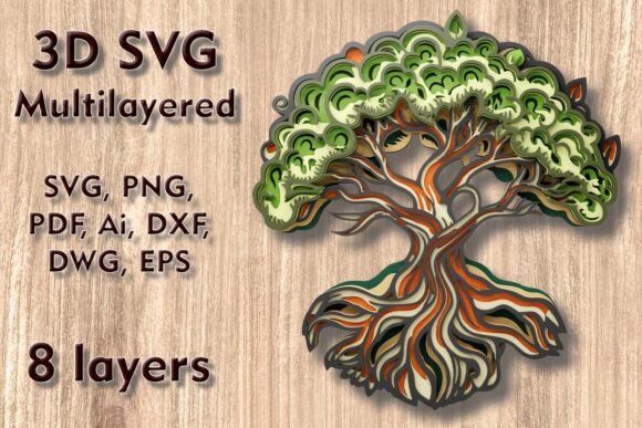 Tree of Life Multilayer 3D Svg File