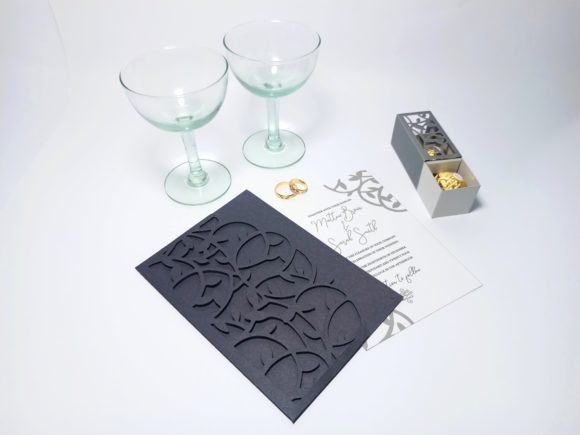 Vine Leaf Wedding Candy Box and Envelope Set